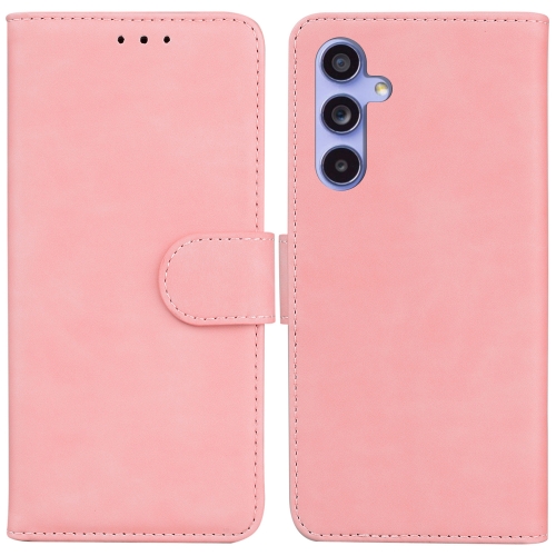 

For Samsung Galaxy S23 FE 5G Skin Feel Pure Color Flip Leather Phone Case(Pink)