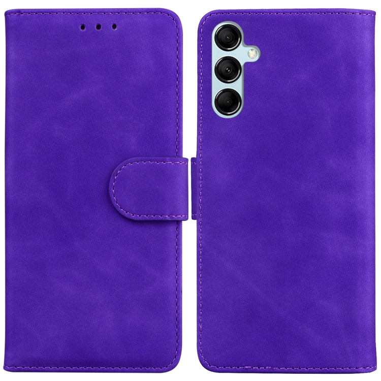 

For Samsung Galaxy M34 5G/F34 5G Skin Feel Pure Color Flip Leather Phone Case(Purple)