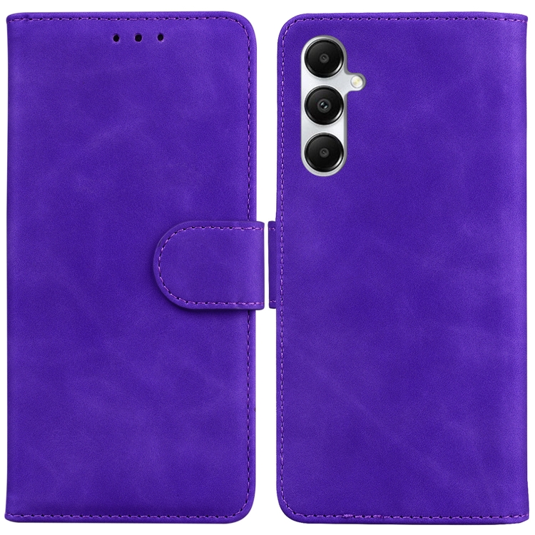 

For Samsung Galaxy A05s Skin Feel Pure Color Flip Leather Phone Case(Purple)
