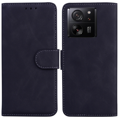 

For Xiaomi 13T / 13T Pro / Redmi K60 Ultra Skin Feel Pure Color Flip Leather Phone Case(Black)
