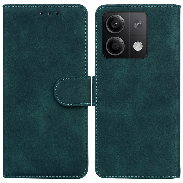 

For Xiaomi Redmi Note 13 5G Skin Feel Pure Color Flip Leather Phone Case(Green)
