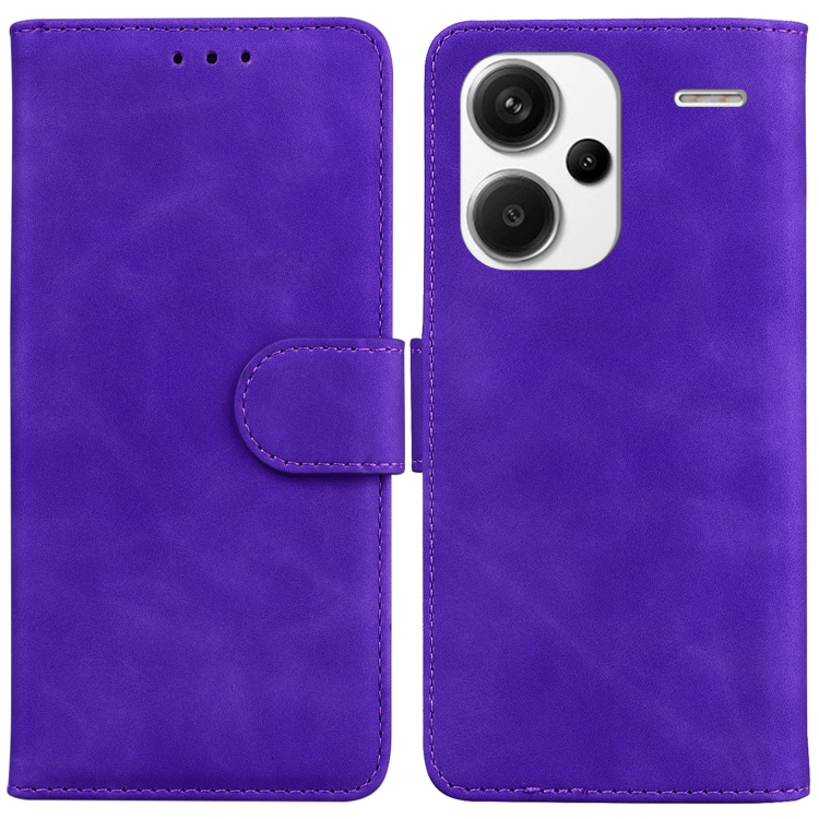 

For Xiaomi Redmi Note 13 Pro+ 5G Skin Feel Pure Color Flip Leather Phone Case(Purple)