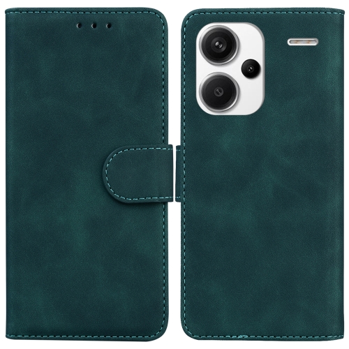 

For Xiaomi Redmi Note 13 Pro+ 5G Skin Feel Pure Color Flip Leather Phone Case(Green)