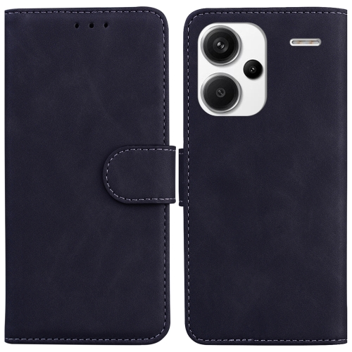 

For Xiaomi Redmi Note 13 Pro+ 5G Skin Feel Pure Color Flip Leather Phone Case(Black)