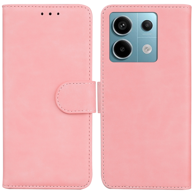 

For Xiaomi Redmi Note 13 Pro 5G Skin Feel Pure Color Flip Leather Phone Case(Pink)