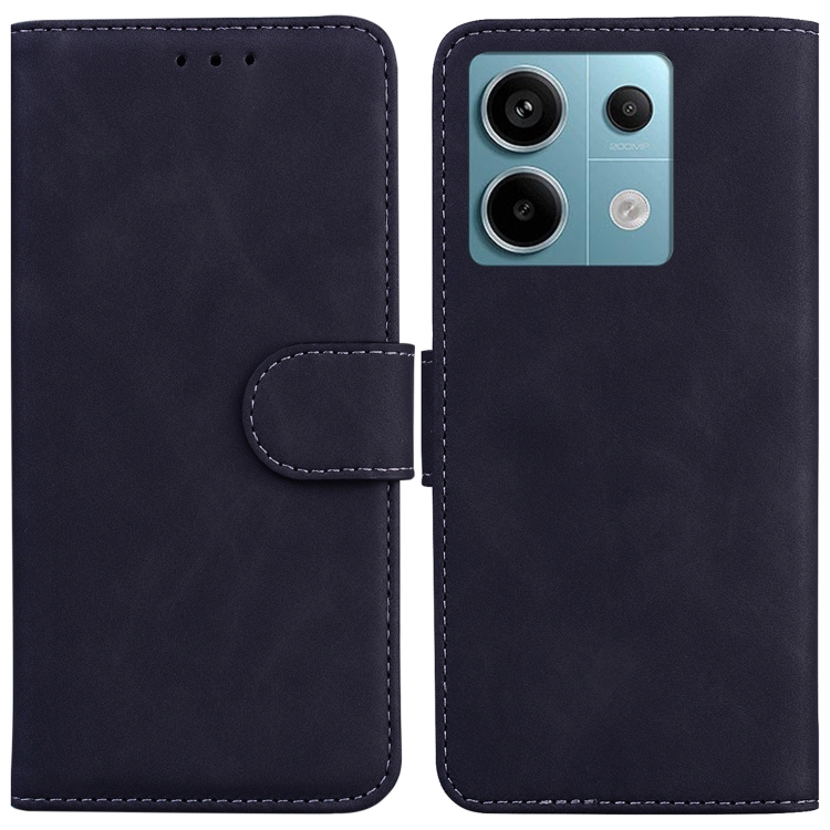 

For Xiaomi Redmi Note 13 Pro 5G Skin Feel Pure Color Flip Leather Phone Case(Black)