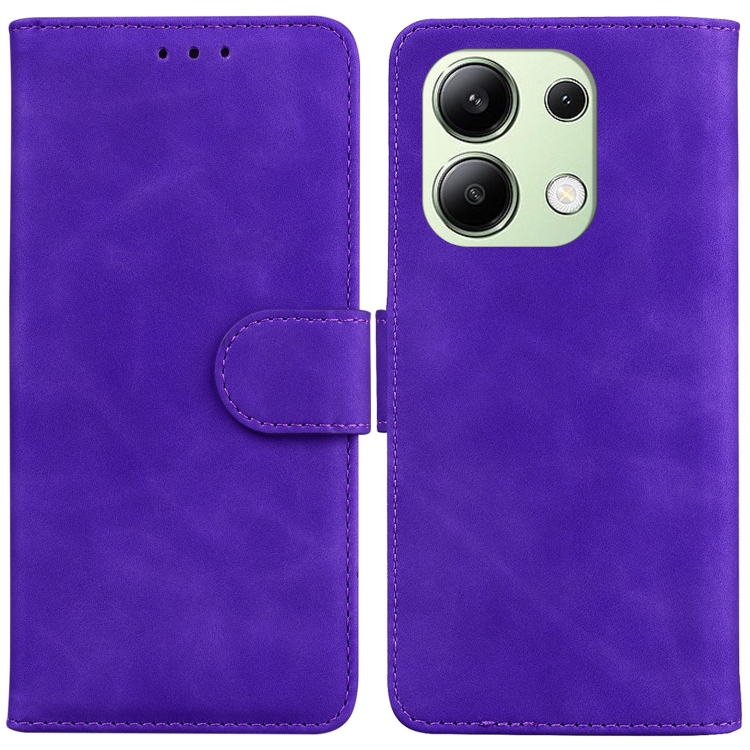 

For Xiaomi Redmi Note 13 4G Global Skin Feel Pure Color Flip Leather Phone Case(Purple)