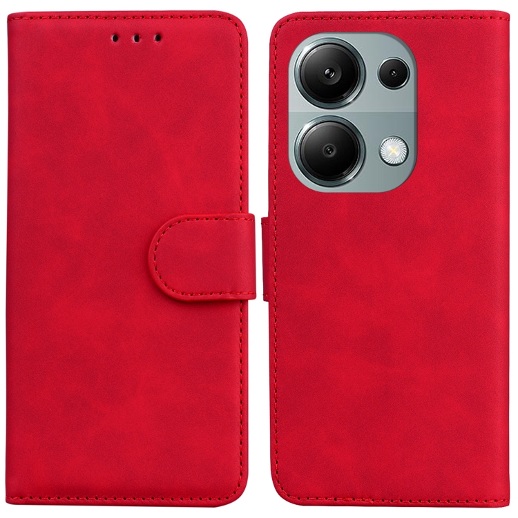 

For Xiaomi Redmi Note 13 Pro 4G Skin Feel Pure Color Flip Leather Phone Case(Red)