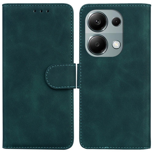 

For Xiaomi Redmi Note 13 Pro 4G Skin Feel Pure Color Flip Leather Phone Case(Green)