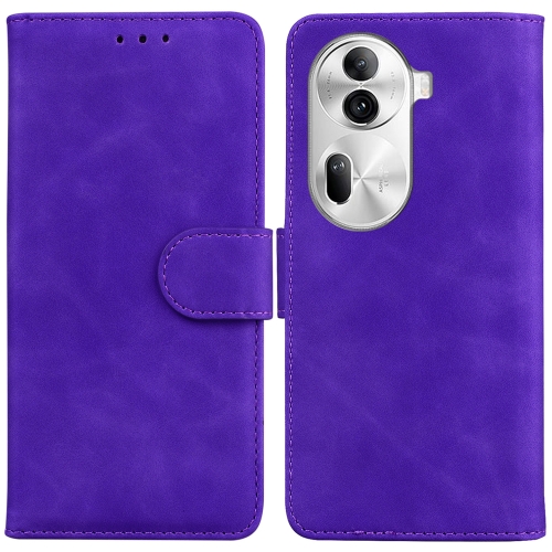 

For OPPO Reno11 Pro 5G Global Skin Feel Pure Color Flip Leather Phone Case(Purple)