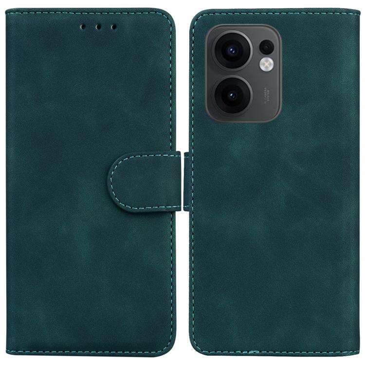 

For OPPO Reno13 F 4G / 5G Skin Feel Pure Color Flip Leather Phone Case(Green)
