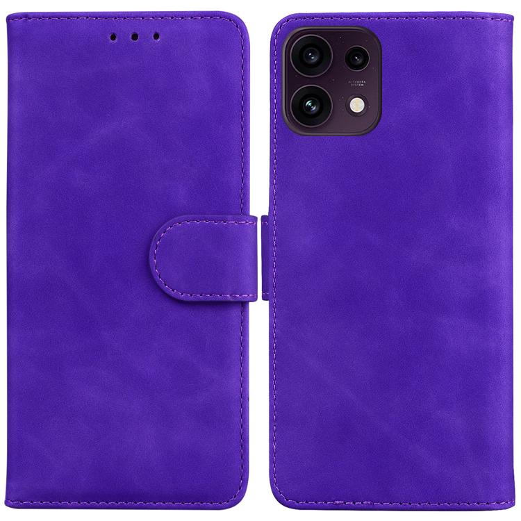 For OPPO Reno16 F 5G / Reno16 FS 5G Skin Feel Pure Color Flip Leather Phone Case(Purple)