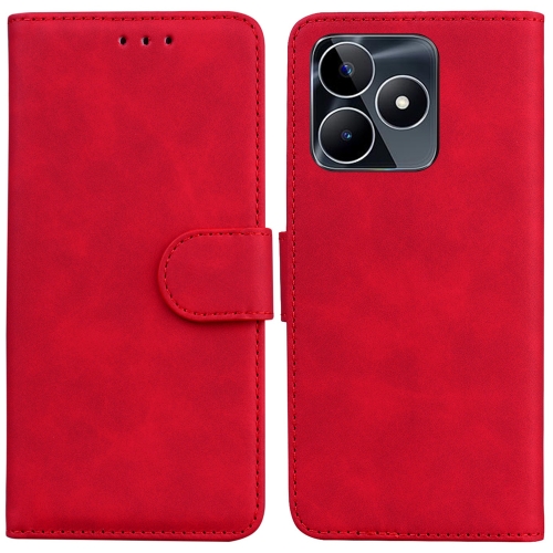 

For Realme C53 / Narzo N53 Skin Feel Pure Color Flip Leather Phone Case(Red)
