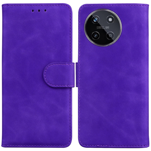 

For Realme 11 4G Global Skin Feel Pure Color Flip Leather Phone Case(Purple)
