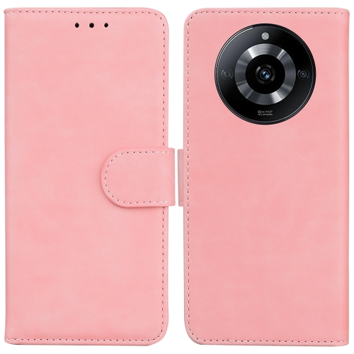 

For Realme 11 5G/Narzo 60 India Version Skin Feel Pure Color Flip Leather Phone Case(Pink)