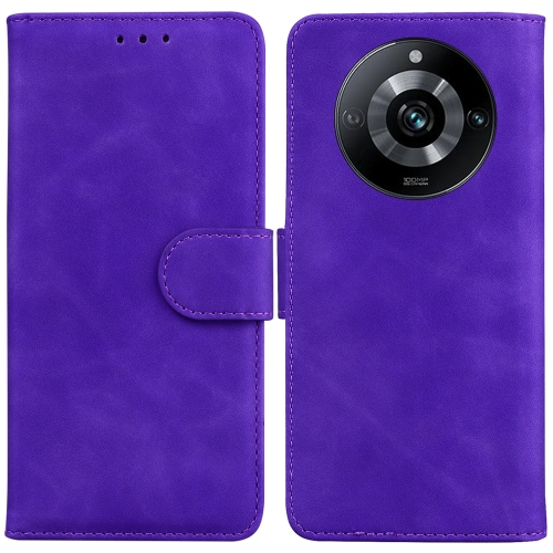 

For Realme 11 Pro 5G/11 Pro+ 5G/Narzo 60 Pro 5G Skin Feel Pure Color Flip Leather Phone Case(Purple)