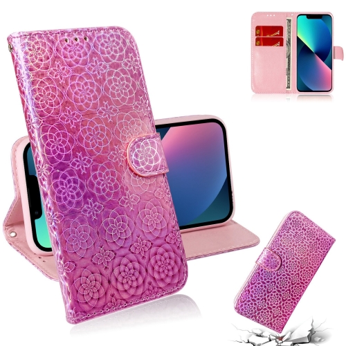 

For iPhone 15 Colorful Magnetic Buckle Leather Phone Case(Pink)