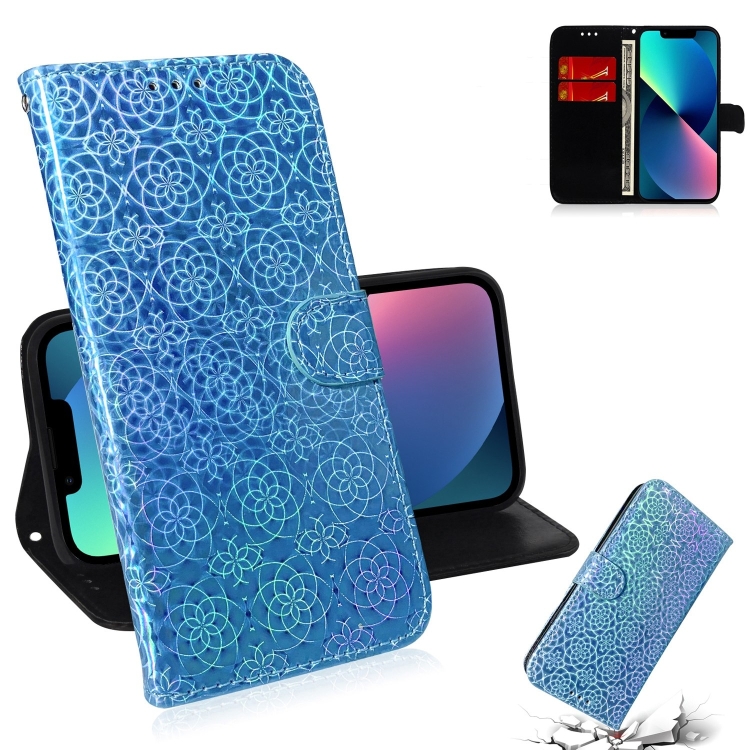 

For iPhone 15 Colorful Magnetic Buckle Leather Phone Case(Blue)