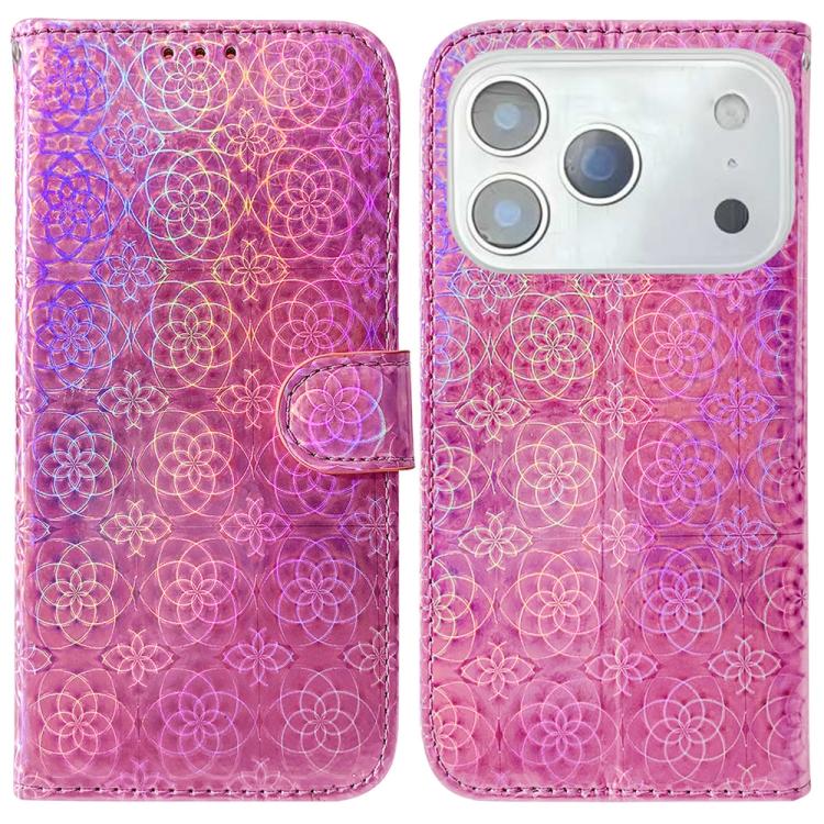 

For iPhone 17 Pro Max Colorful Magnetic Buckle Leather Phone Case(Pink)