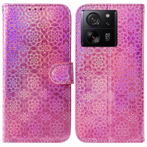 

For Xiaomi 13T / 13T Pro / Redmi K60 Ultra Colorful Magnetic Buckle Leather Phone Case(Pink)
