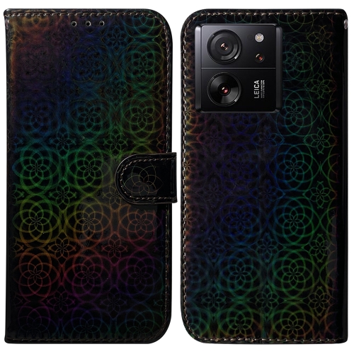 

For Xiaomi 13T / 13T Pro / Redmi K60 Ultra Colorful Magnetic Buckle Leather Phone Case(Black)