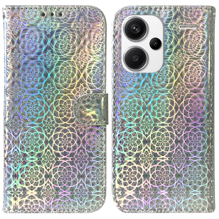 

For Xiaomi Redmi Note 13 Pro+ 5G Colorful Magnetic Buckle Leather Phone Case(Silver)