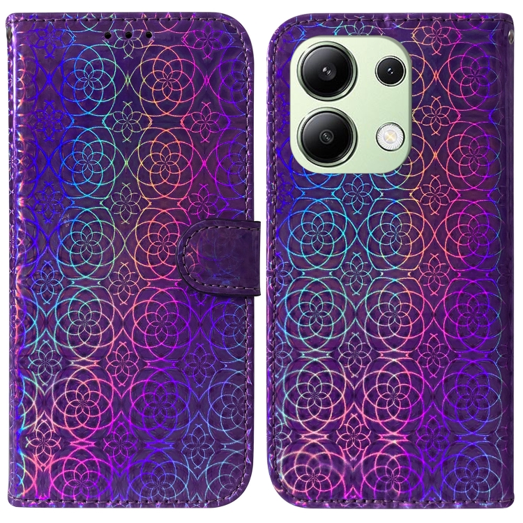 

For Xiaomi Redmi Note 13 4G Global Colorful Magnetic Buckle Leather Phone Case(Purple)