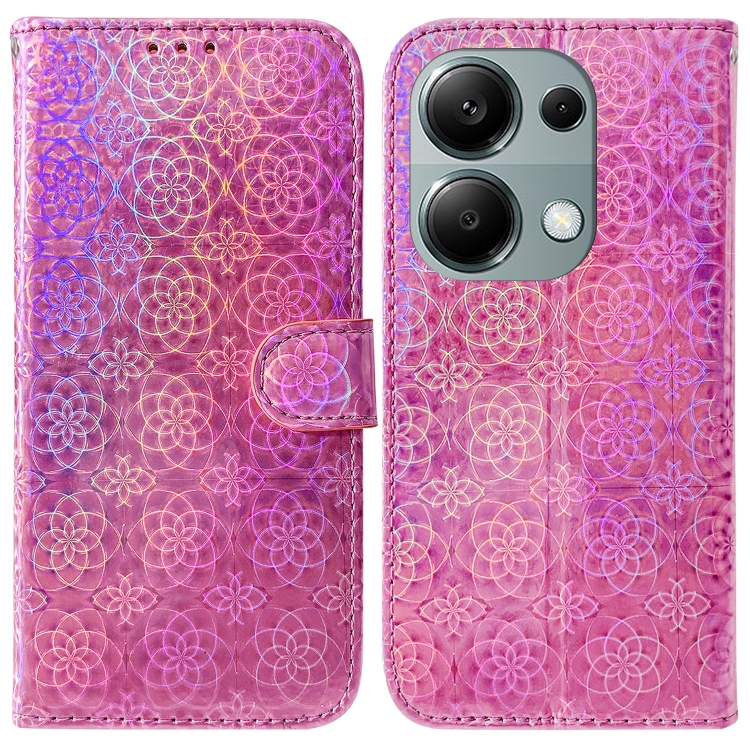 

For Xiaomi Redmi Note 13 Pro 4G Colorful Magnetic Buckle Leather Phone Case(Pink)