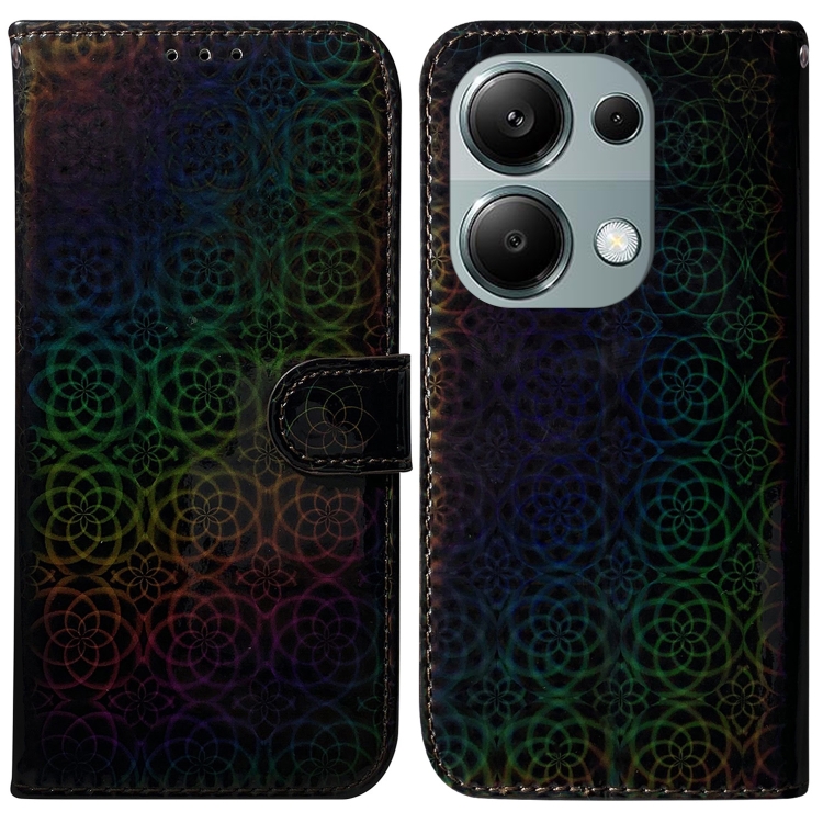 

For Xiaomi Redmi Note 13 Pro 4G Colorful Magnetic Buckle Leather Phone Case(Black)
