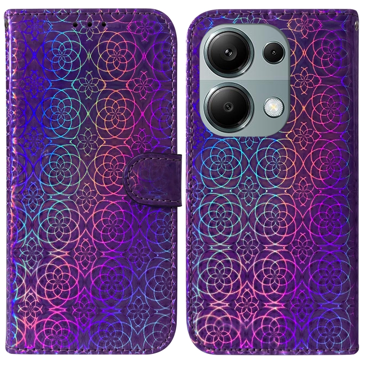 

For Xiaomi Redmi Note 13 Pro 4G Colorful Magnetic Buckle Leather Phone Case(Purple)