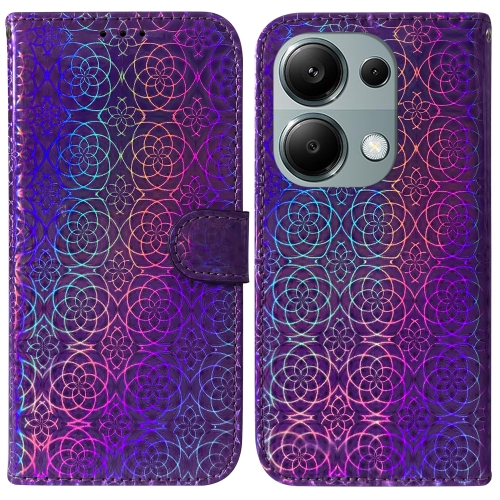 

For Xiaomi Poco M6 Pro 4G Colorful Magnetic Buckle Leather Phone Case(Purple)