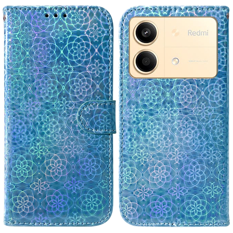 

For Xiaomi Redmi Note 13R Pro Colorful Magnetic Buckle Leather Phone Case(Blue)