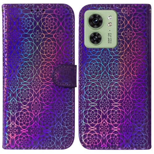 

For Motorola Edge 40 Colorful Magnetic Buckle Leather Phone Case(Purple)