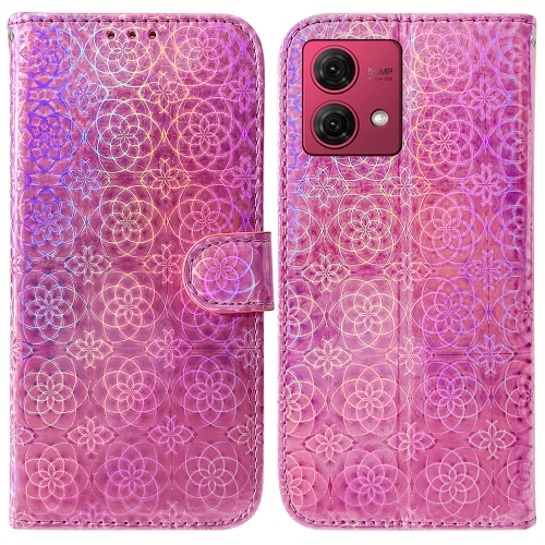 

For Motorola Moto G84 Colorful Magnetic Buckle Leather Phone Case(Pink)