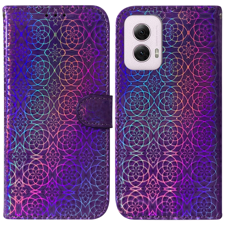 

For Motorola Moto G Power 5G 2024 Colorful Magnetic Buckle Leather Phone Case(Purple)