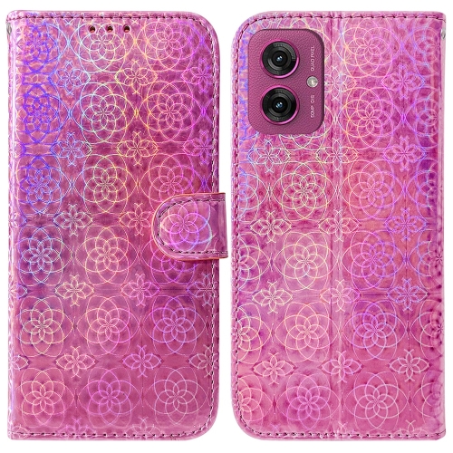 

For Motorola Moto G55 Colorful Magnetic Buckle Leather Phone Case(Pink)