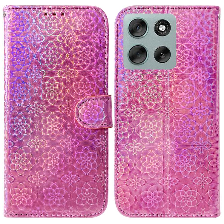 

For Motorola Moto G56 5G / G66j 5G / G66y 5G Colorful Magnetic Buckle Leather Phone Case(Pink)