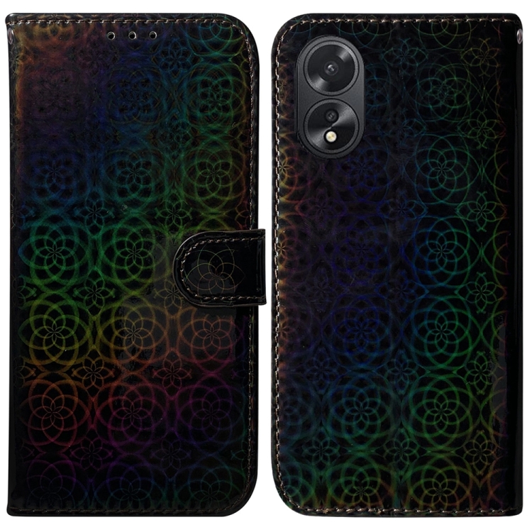 

For OPPO A38 4G / A18 Colorful Magnetic Buckle Leather Phone Case(Black)