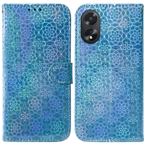 

For OPPO A38 4G / A18 Colorful Magnetic Buckle Leather Phone Case(Blue)