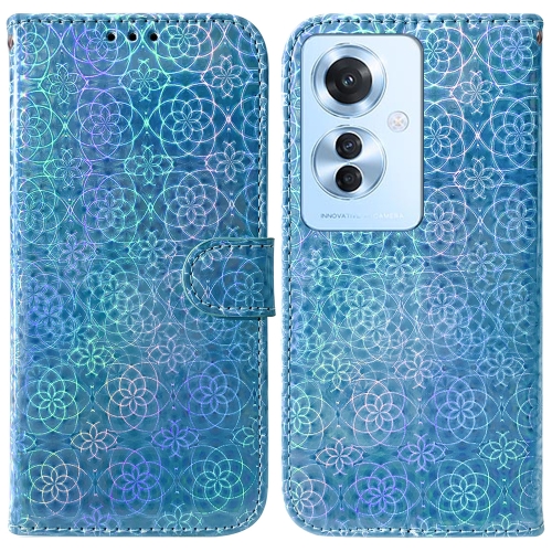 

For OPPO Reno11 F Global Colorful Magnetic Buckle Leather Phone Case(Blue)