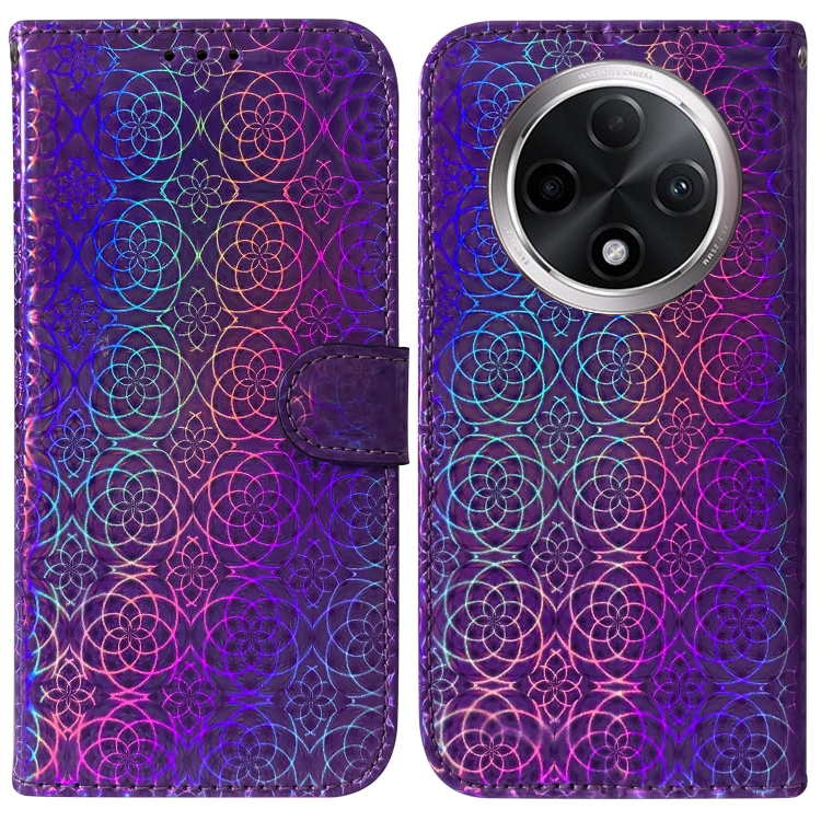 

For OPPO A3 Pro 5G Colorful Magnetic Buckle Leather Phone Case(Purple)