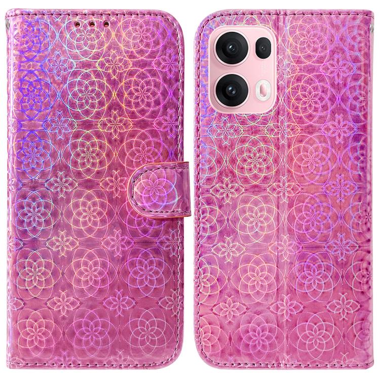 

For OPPO Reno13 Pro Global Colorful Magnetic Buckle Leather Phone Case(Pink)