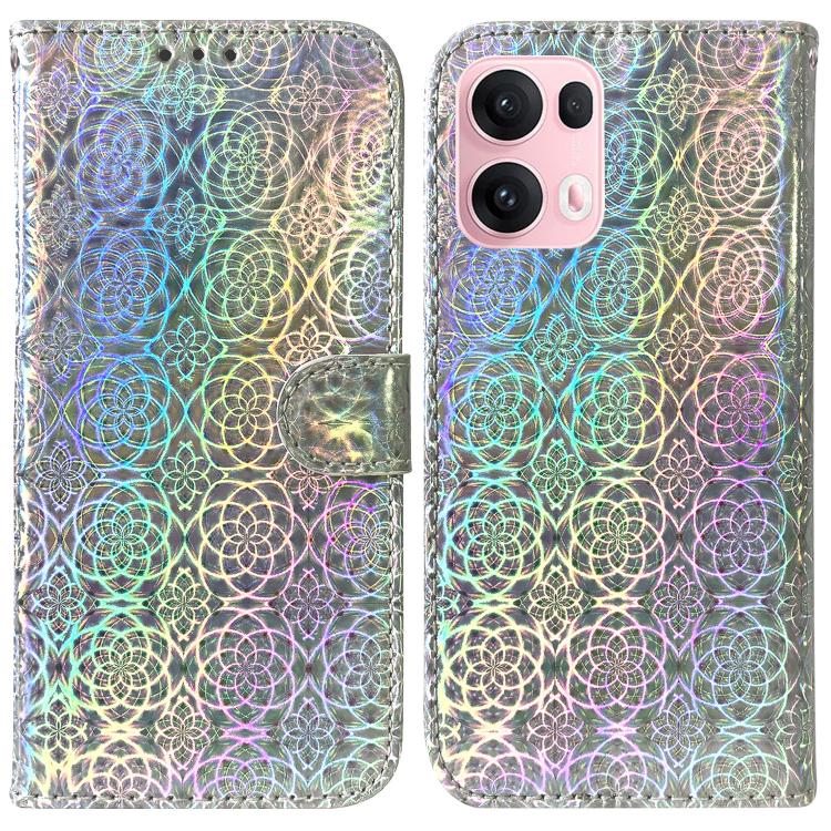 

For OPPO Reno13 Pro Global Colorful Magnetic Buckle Leather Phone Case(Silver)