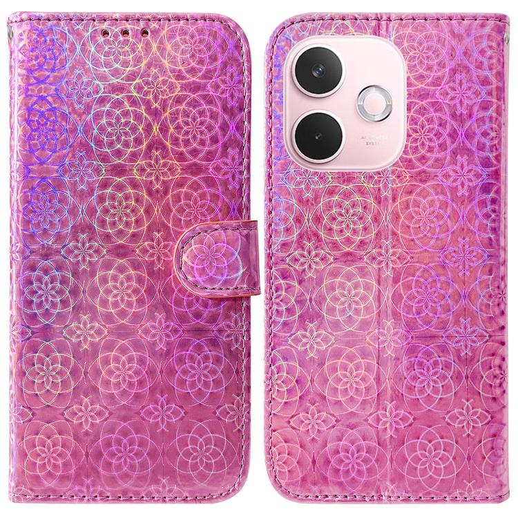 

For OPPO A5 Pro 5G Colorful Magnetic Buckle Leather Phone Case(Pink)