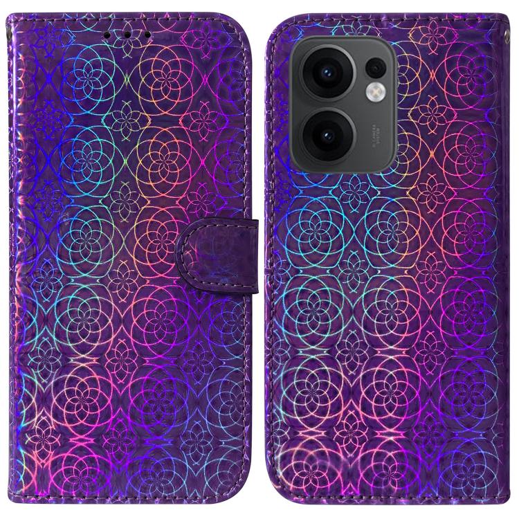 

For OPPO Reno13 F 4G / 5G Colorful Magnetic Buckle Leather Phone Case(Purple)