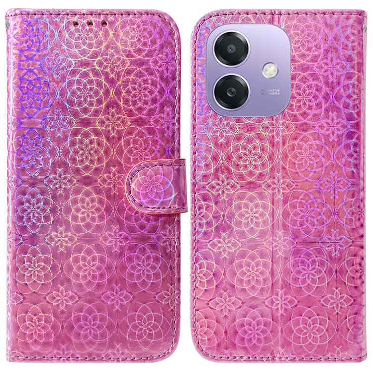 

For OPPO A5x 5G / A3 4G / 5G / A3x 4G / 5G Colorful Magnetic Buckle Leather Phone Case(Pink)