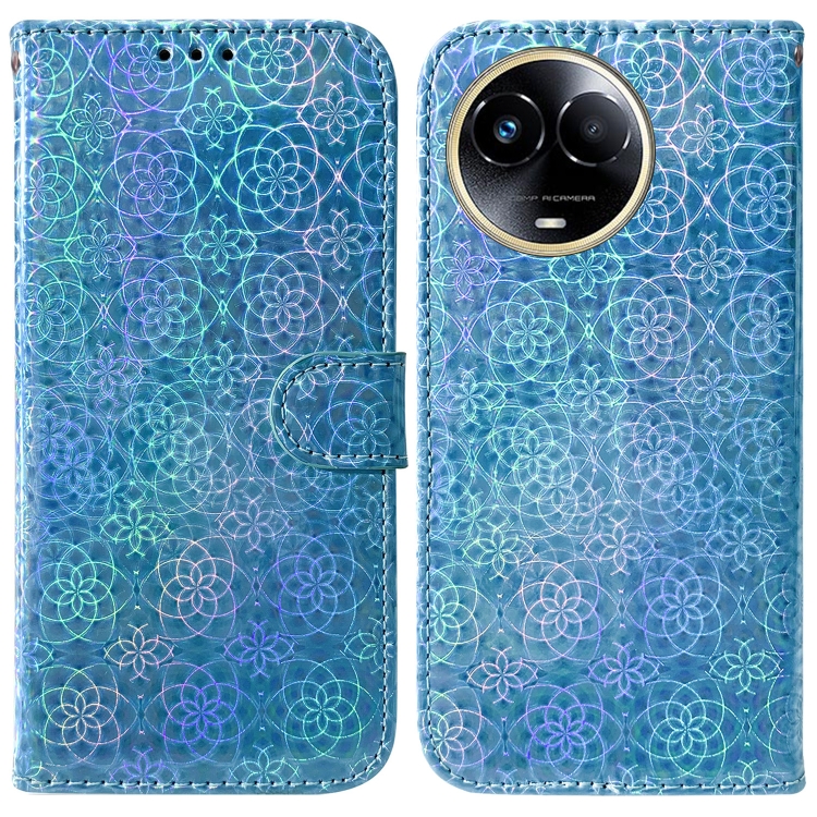 

For Realme 11 5G Global Colorful Magnetic Buckle Leather Phone Case(Blue)