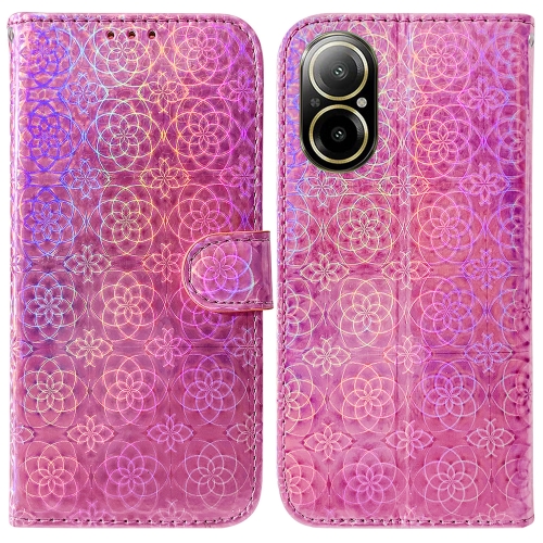 

For Realme C67 4G Global Colorful Magnetic Buckle Leather Phone Case(Pink)