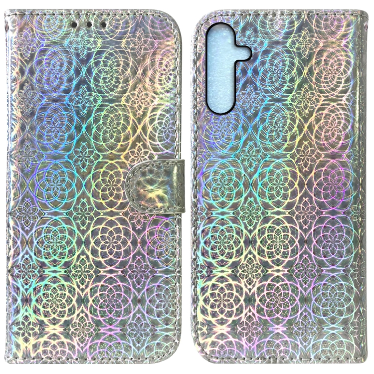 

For Samsung Galaxy A25 5G Colorful Magnetic Buckle Leather Phone Case(Silver)