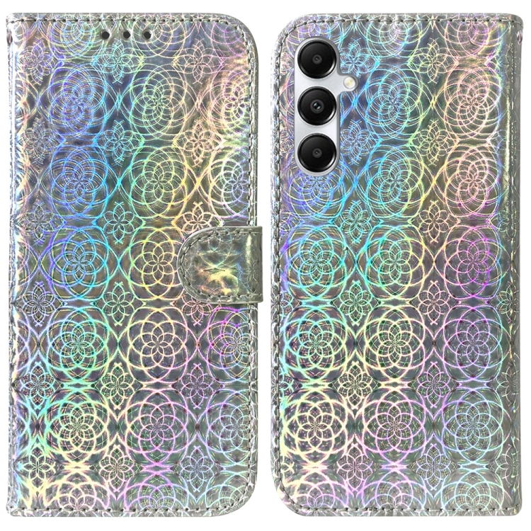 

For Samsung Galaxy A05s Colorful Magnetic Buckle Leather Phone Case(Silver)